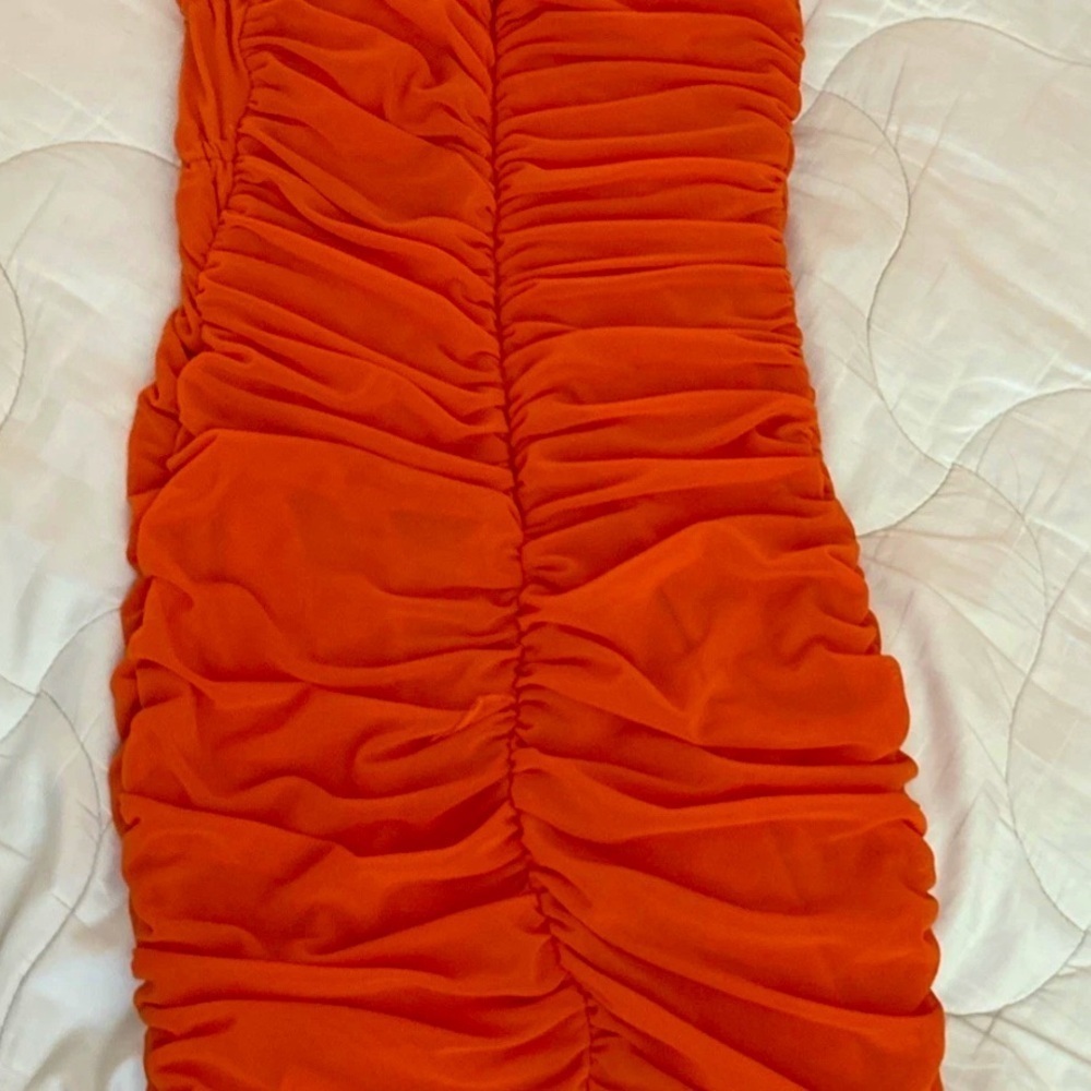 White Fox Said And Done mini dress orange small NWT - Picture 3 of 4